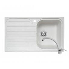 Set chiuveta soft compozit Stripe DUROTHEK 1B 1D DR & baterie Ossia - Alb