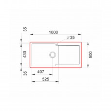 Chiuveta soft compozit Level DUROTHEK 100x50 1B 1D ST Alb