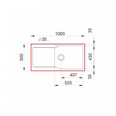 Chiuveta soft compozit Level DUROTHEK 100x50 1B 1D DR Alb