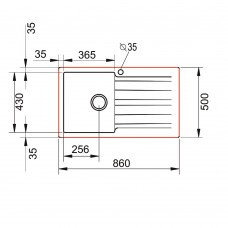 Chiuveta pentru bucatarie soft compozit Pyramis SIERRA Durothek 1B 1D ST Alb