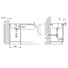 Chiuveta pentru bucatarie soft compozit Pyramis SIERRA Durothek 1B 1D ST Alb