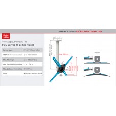 Suport perete Barkan LCD - Plasma 29" - 65" plat - curbat 3500.W