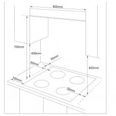 Plita pe gaz Pyramis Ecoline 64ACBG sticla neagra