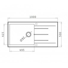 Chiuveta pentru bucatarie Pyramis granit Alazia 100x50 1B 1D Iron Grey