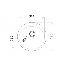 Set Pyramis chiuveta granit ALYA 1B Ø49 & baterie OSSIA Negru