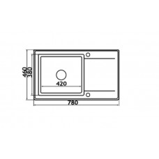 Chiuveta bucatarie MIDO PLUS 78x46 1B1D Beige