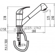 Set Pyramis chiuveta granit Mido Plus & baterie Fido Negru
