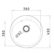 Set Pyramis chiuveta granit Round 1B Ø49 & baterie Bello - Bej