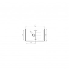 Chiuveta pentru bucatarie Pyramis PORTOS 1B 1D 78x50 Alb