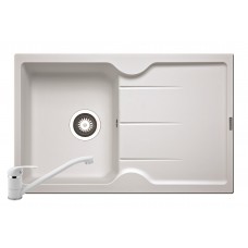 Set Pyramis chiuveta granit Portos & baterie Asalia Alb