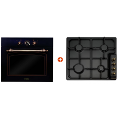 Pachet Hansa rustic cuptor electric BOES68269 + plita gaz BHGA62039