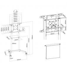 Stand mobil de podea Neomounts by Newstar NS-M1250BLACK, 37-70"