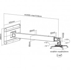 Suport de perete Sopar 92-151cm,