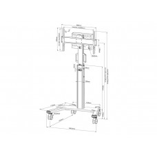 Stand podea mobil Neomounts 37-75"