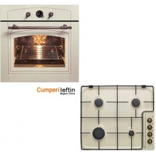 Pachet Hansa rustic cuptor electric BOEW68120090 + plita gaz BHGW63100020 Pachet Hansa rustic cuptor electric BOEW68120090 + plita gaz BHGW63100020